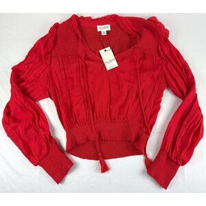 NWT Allison New York DEMI Blouse Flame Red Size Medium $278
